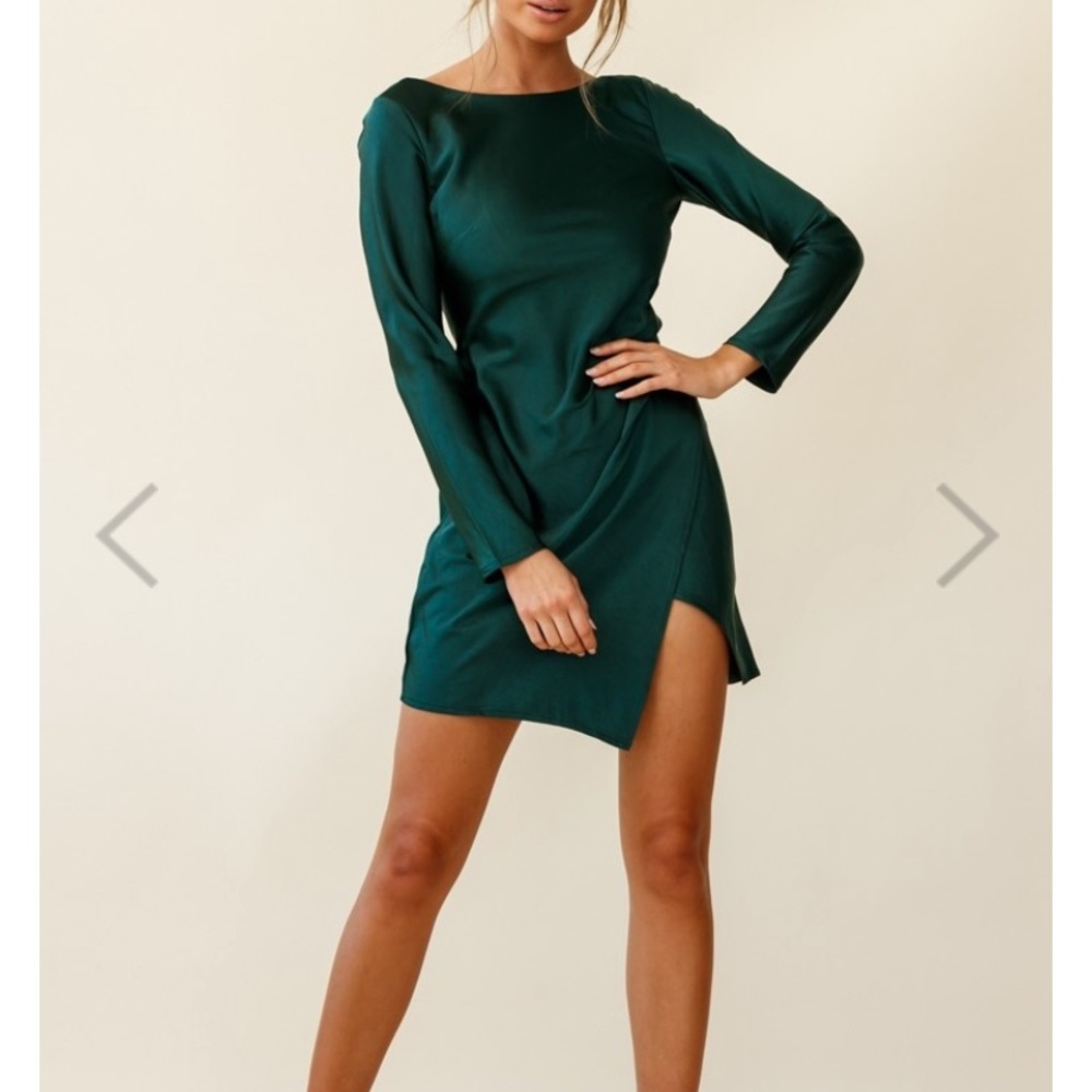Forest Green - open back holiday dress